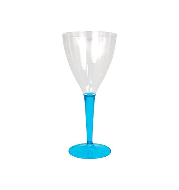 Copa de Plastico Vino Pie Turquesa 130ml (6 Uds) Copa de Plastico Vino Pie Turquesa 130ml (6 Uds)