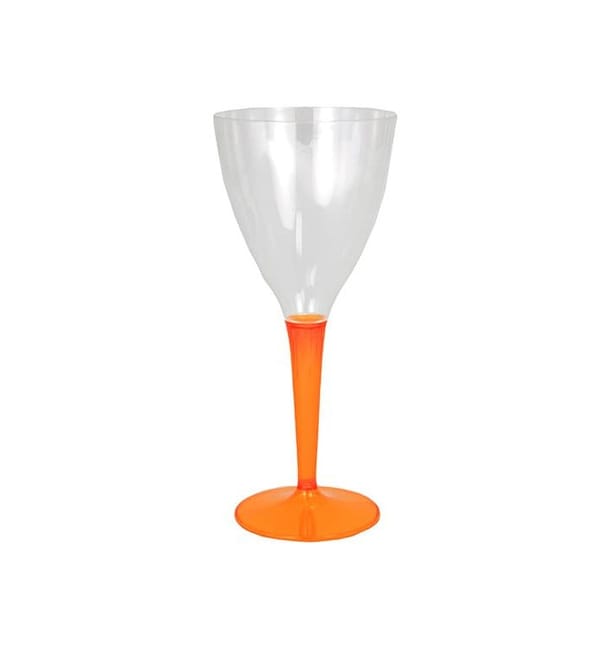 Copa de Plastico Vino Pie Naranja 130ml (6 Uds) Copa de Plastico Vino Pie Naranja 130ml (6 Uds)