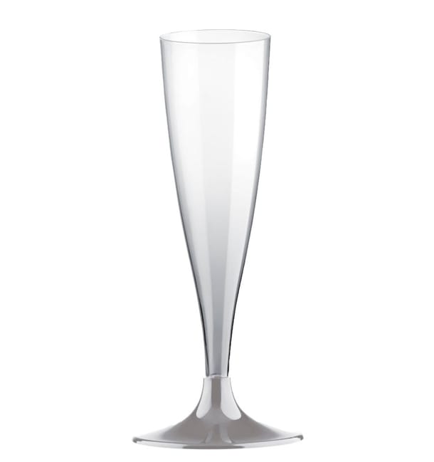 Copa de Plastico Cava con Pie Gris 140ml (200 Uds) Copa de Plastico Cava con Pie Gris 140ml (200 Uds)