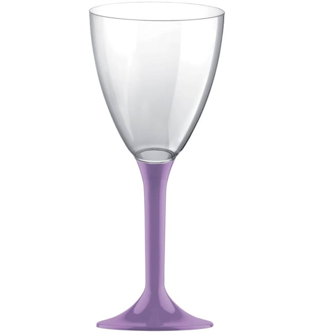 Copa de Plastico Vino con Pie Lila 180ml (20 Uds) Copa de Plastico Vino con Pie Lila 180ml (20 Uds)