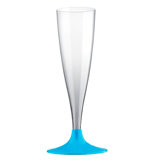 Copa de Plastico Cava con Pie Turquesa 140ml (20 Uds) Copa de Plastico Cava con Pie Turquesa 140ml (20 Uds)