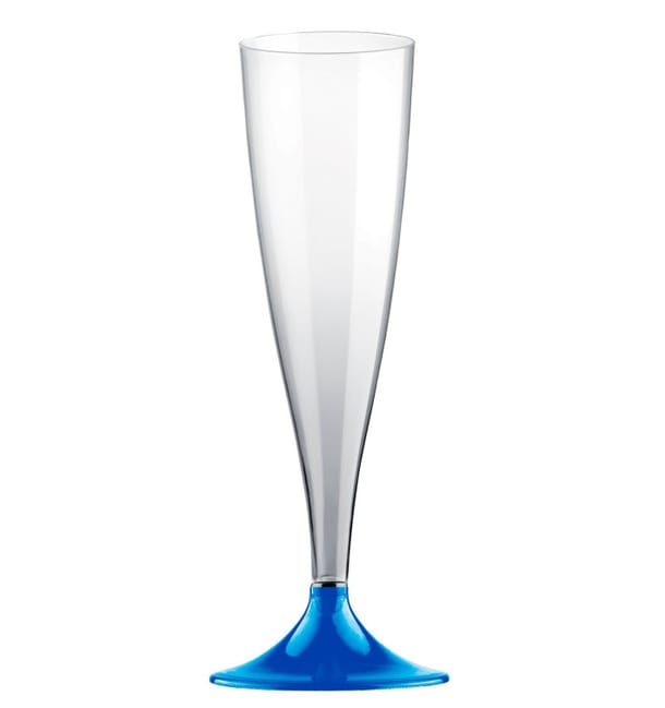 Copa de Plastico Cava con Pie Azul Mediterraneo140ml (200 Uds) Copa de Plastico Cava con Pie Azul Mediterraneo140ml (200 Uds)