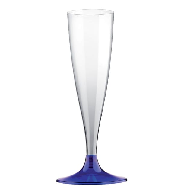 Copa de Plastico Cava con Pie Azul 140ml (20 Uds) Copa de Plastico Cava con Pie Azul 140ml (20 Uds)