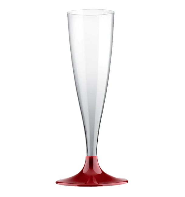 Copa de Plastico Cava con Pie Burdeos 140ml (200 Uds) Copa de Plastico Cava con Pie Burdeos 140ml (200 Uds)