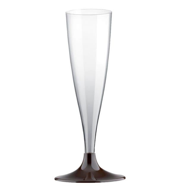 Copa de Plastico Cava con Pie Marron 140ml (200 Uds) Copa de Plastico Cava con Pie Marron 140ml (200 Uds)