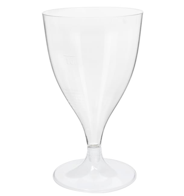 Copa de Plastico Vino con Pie Transparente 200ml (20 Uds)