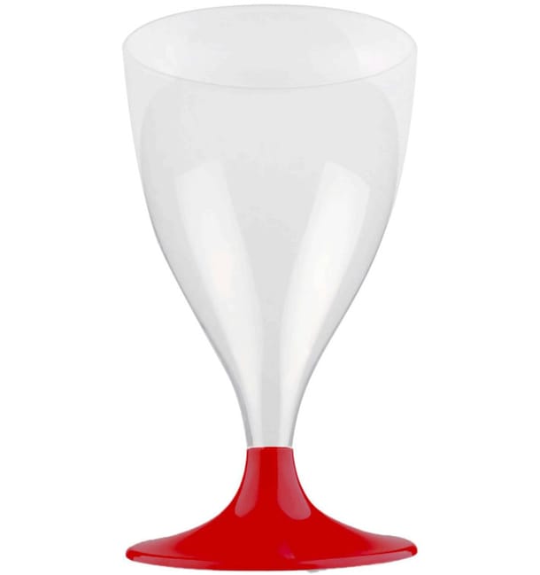 Copa de Plastico Vino con Pie Burdeos 200ml (200 Uds) Copa de Plastico Vino con Pie Burdeos 200ml (200 Uds)