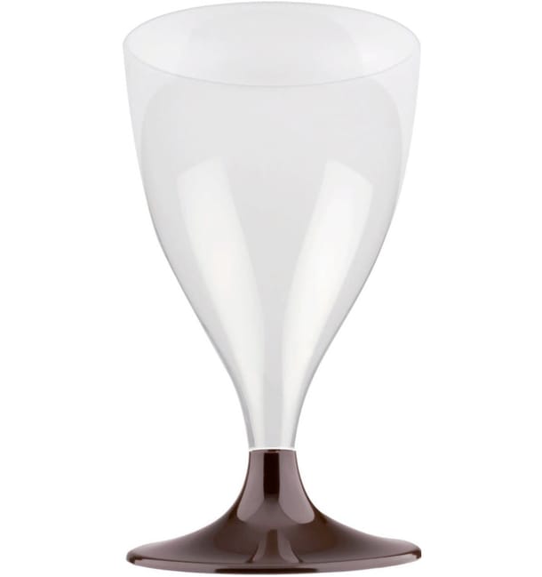 Copa de Plastico Vino con Pie Marron 200ml (20 Uds) Copa de Plastico Vino con Pie Marron 200ml (20 Uds)