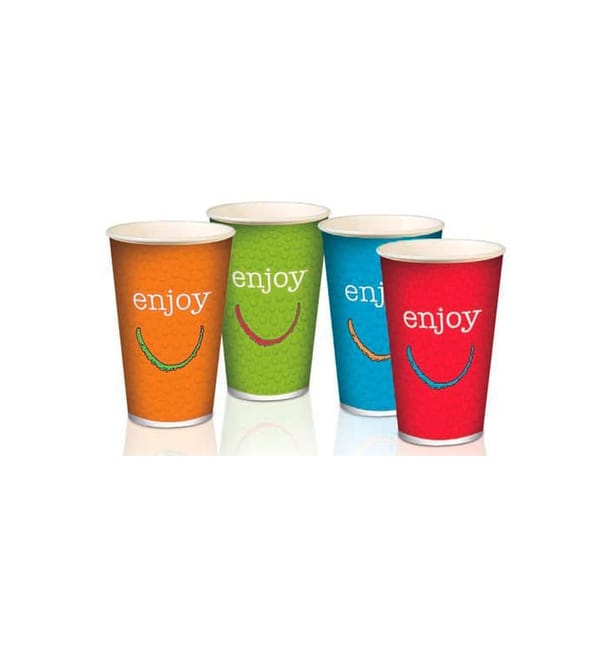 Vaso Cartón 16 Oz/500 ml "Enjoy" Ø9,0cm (50 Uds) Vaso Cartón 16 Oz/500 ml "Enjoy" Ø9,0cm (50 Uds)