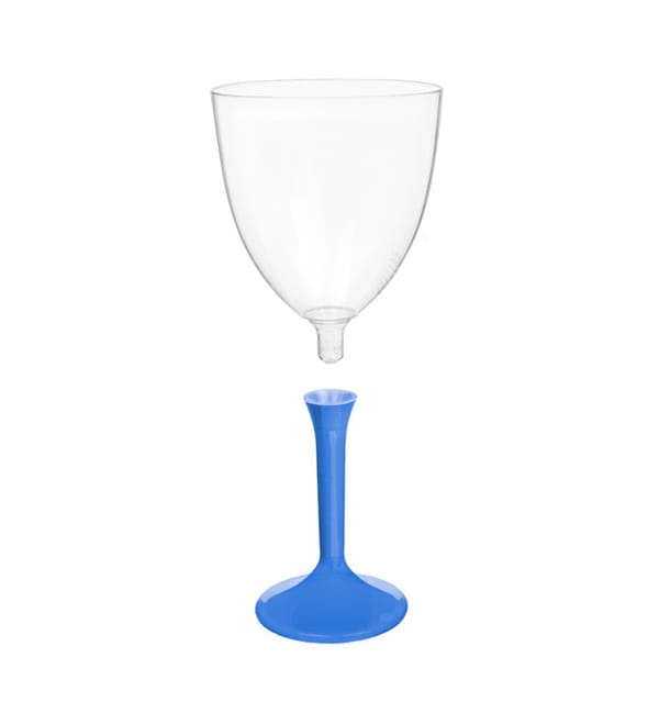Copa de Plastico Vino con Pie Azul Mediterraneo 300ml (20 Uds) Copa de Plastico Vino con Pie Azul Mediterraneo 300ml (20 Uds)