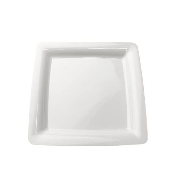 Plato Plastico Cuadrado Extra Rigido Blanco 18x18cm (200Uds) Plato Plastico Cuadrado Extra Rigido Blanco 18x18cm (200Uds)