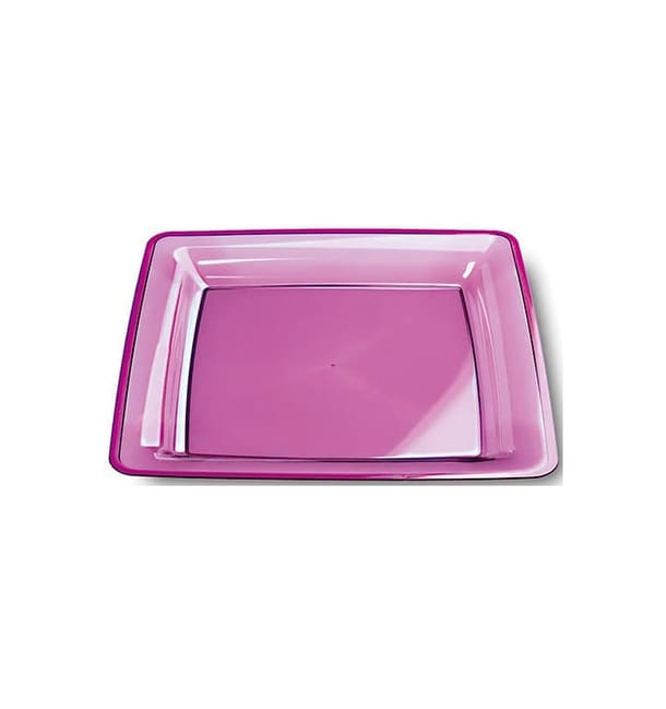Plato Plastico Cuadrado Extra Rigido Berenjena 22,5x22,5cm (72 Uds) Plato Plastico Cuadrado Extra Rigido Berenjena 22,5x22,5cm (72 Uds)