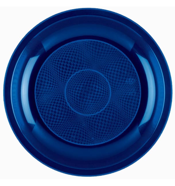 Plato de Plastico Llano Azul Round PP Ø220mm (300 Uds)