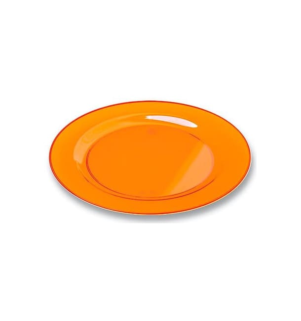 Plato Plastico Redondo Extra Rigido Naranja 26cm (6 Uds) Plato Plastico Redondo Extra Rigido Naranja 26cm (6 Uds)