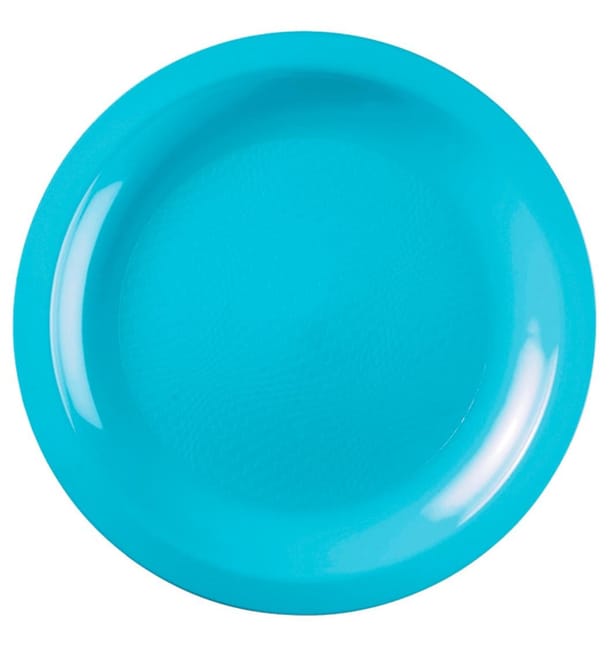 Plato de Plastico Llano Turquesa Round PP Ø220mm (300 Uds) Plato de Plastico Llano Turquesa Round PP Ø220mm (300 Uds)