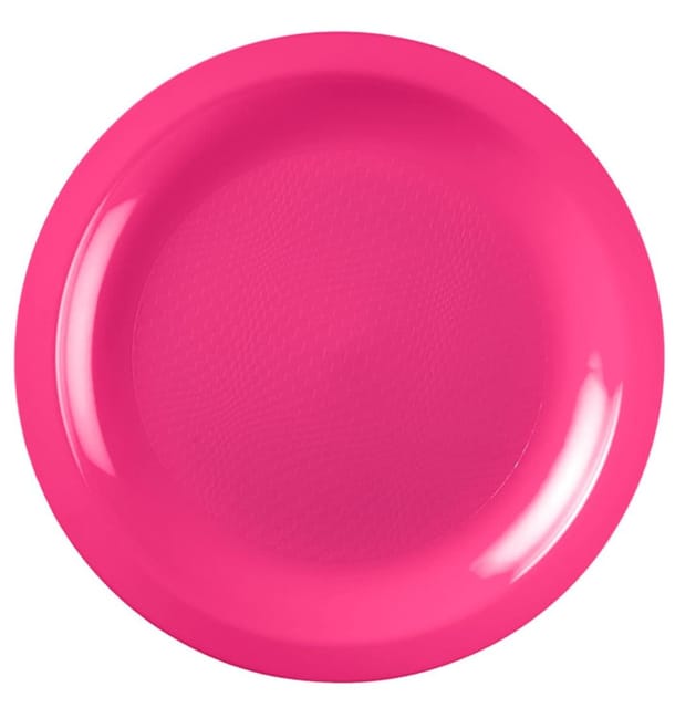 Plato de Plastico Llano Fucsia Round PP Ø185mm (300 Uds) Plato de Plastico Llano Fucsia Round PP Ø185mm (300 Uds)