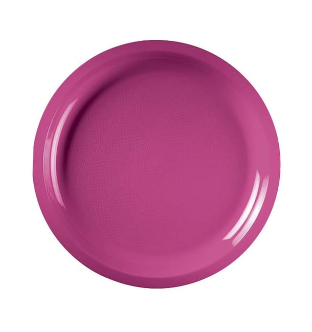 Plato Duro Reutilizable PP Fucsia Round Ø29cm (25 Uds)