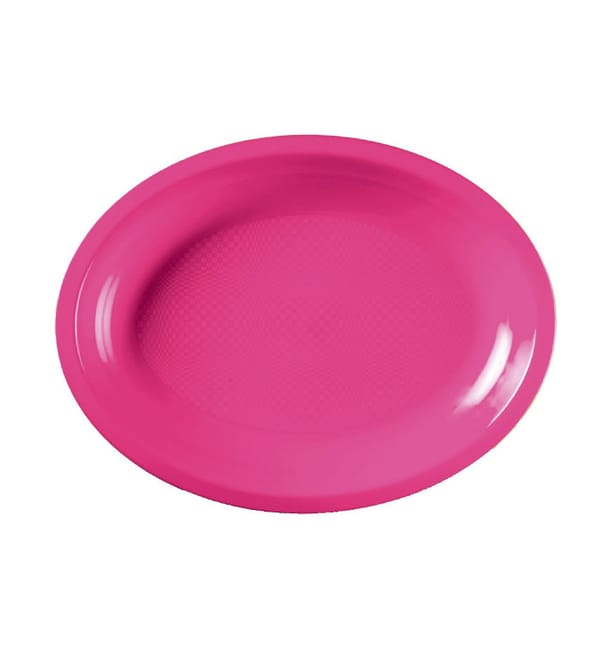 Bandeja Ovalada Fucsia Round PP 255x190mm (300 Uds) Bandeja Ovalada Fucsia Round PP 255x190mm (300 Uds)