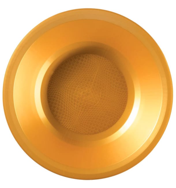 Plato de Plastico Hondo Oro Round PP Ø195mm (150 Uds) Plato de Plastico Hondo Oro Round PP Ø195mm (150 Uds)