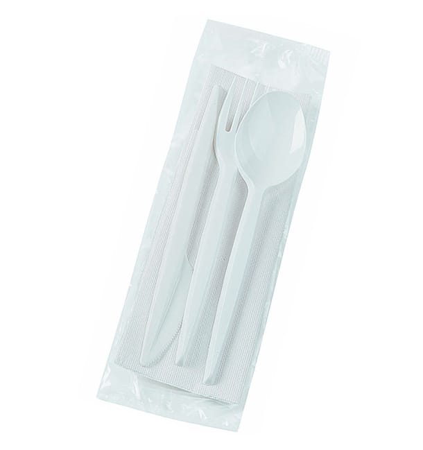 Set Cubiertos Plastico Tenedor, Cuchillo, Cuchara y Servilleta (500 Uds) Set Cubiertos Plastico Tenedor, Cuchillo, Cuchara y Servilleta (500 Uds)