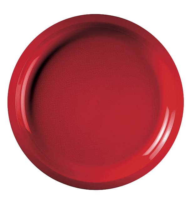 Plato de Plastico Rojo Round PP Ø290mm (25 Uds)