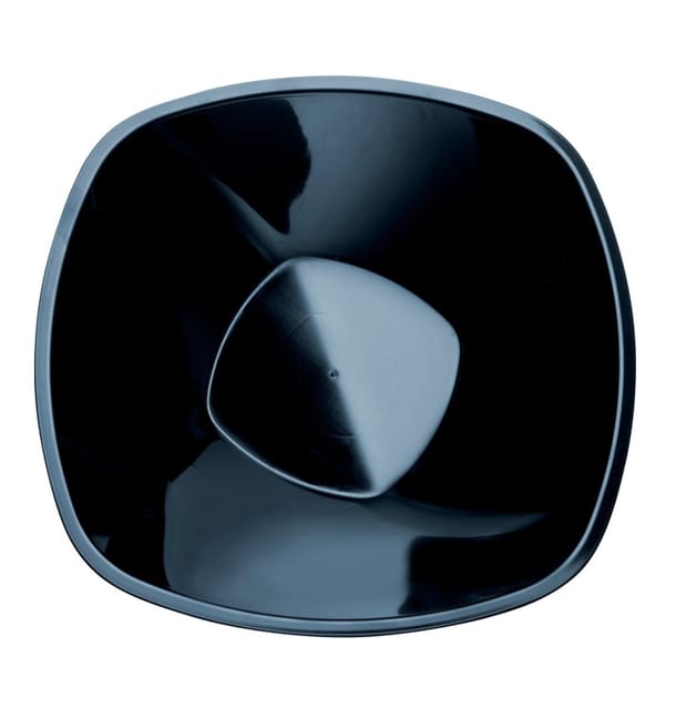 Bol de Plastico Negro Square PP Ø210mm 1250ml (30 Uds) Bol de Plastico Negro Square PP Ø210mm 1250ml (30 Uds)