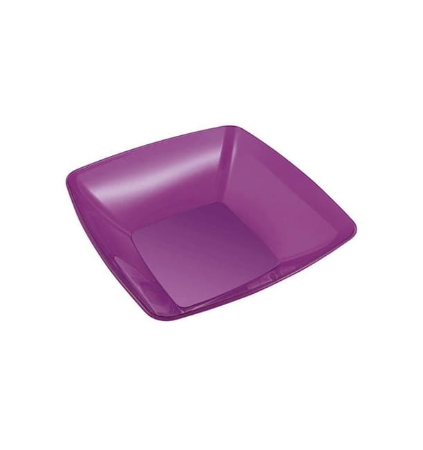 Bol de Plastico Cuadrado Berenjena 28x28cm (20 Uds) Bol de Plastico Cuadrado Berenjena 28x28cm (20 Uds)