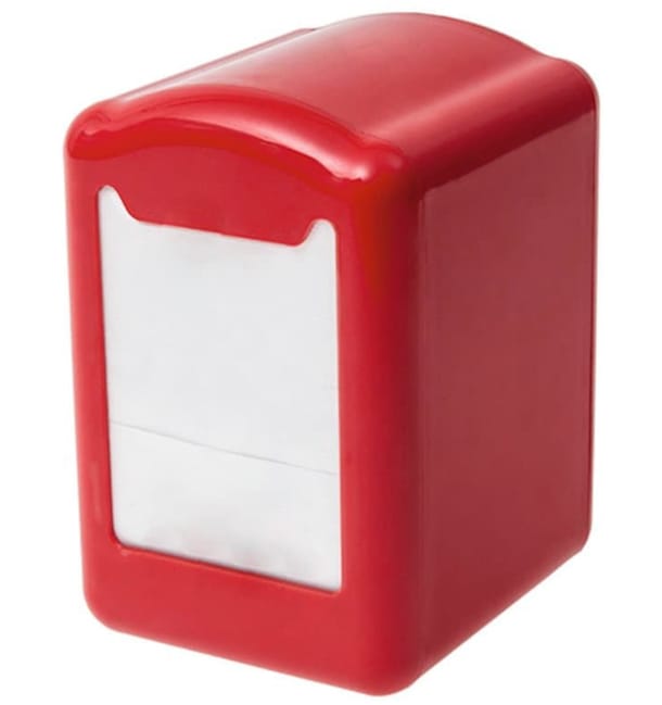 Dispensador Servilletero Plástico Rojo Miniservis 17x17 (1 Ud) Dispensador Servilletero Plástico Rojo Miniservis 17x17 (1 Ud)