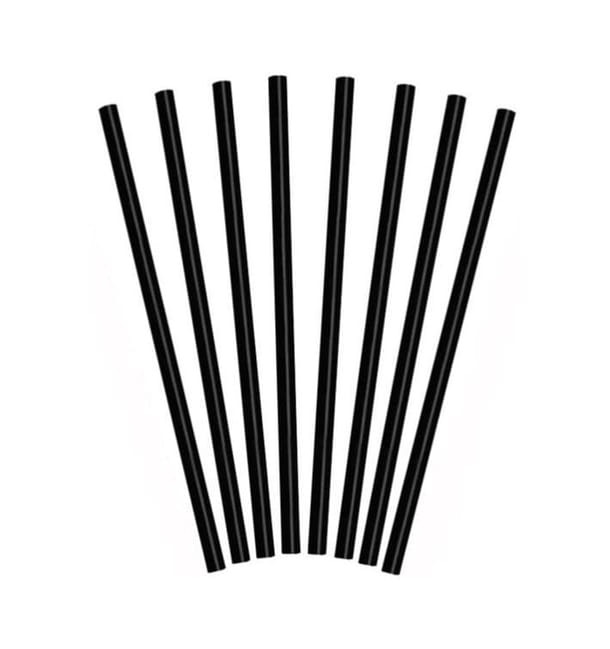 Pajita Recta Negra para Granizado Ø8mm 25cm (1000 Uds) Pajita Recta Negra para Granizado Ø8mm 25cm (1000 Uds)