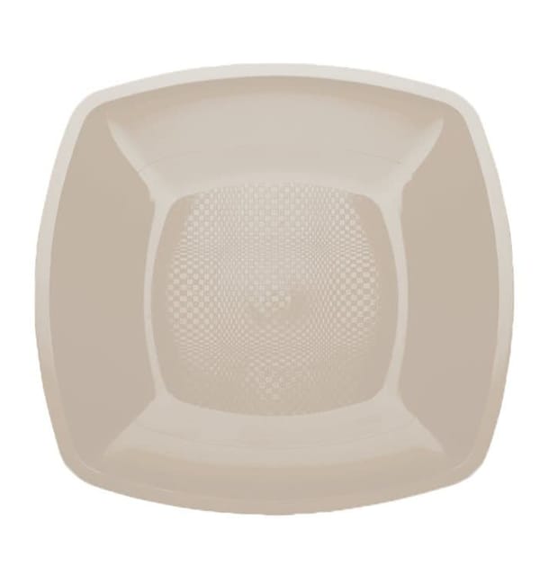 Plato de Plastico Llano Beige Square PP 180mm (25 Uds) Plato de Plastico Llano Beige Square PP 180mm (25 Uds)