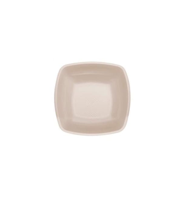 Plato Duro Reutilizable PP Hondo Crema Square 18cm (300 Uds)