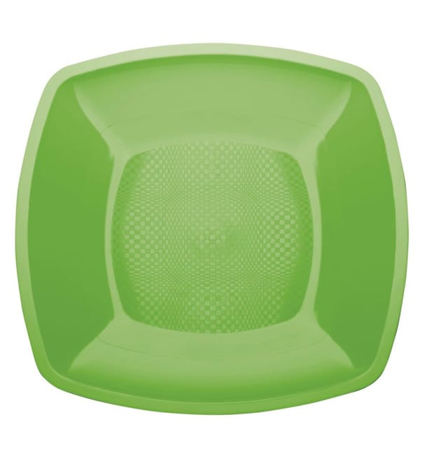 Plato de Plastico Llano Verde Lima Square PP 230mm (25 Uds) Plato de Plastico Llano Verde Lima Square PP 230mm (25 Uds)