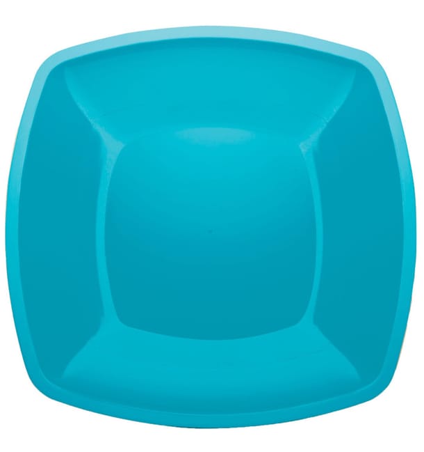 Plato de Plastico Llano Turquesa Square PS 300mm (72 Uds) Plato de Plastico Llano Turquesa Square PS 300mm (72 Uds)