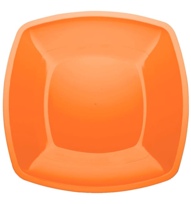 Plato de Plastico Llano Naranja Square PS 300mm (12 Uds) Plato de Plastico Llano Naranja Square PS 300mm (12 Uds)