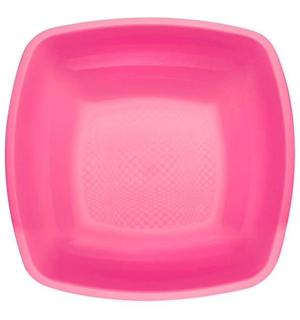 Plato de Plastico Hondo Fucsia Square PP 180mm (150 Uds) Plato de Plastico Hondo Fucsia Square PP 180mm (150 Uds)