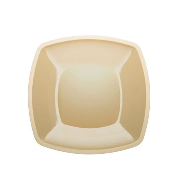 Plato de Plastico Llano Crema Square PS 300mm (72 Uds) Plato de Plastico Llano Crema Square PS 300mm (72 Uds)