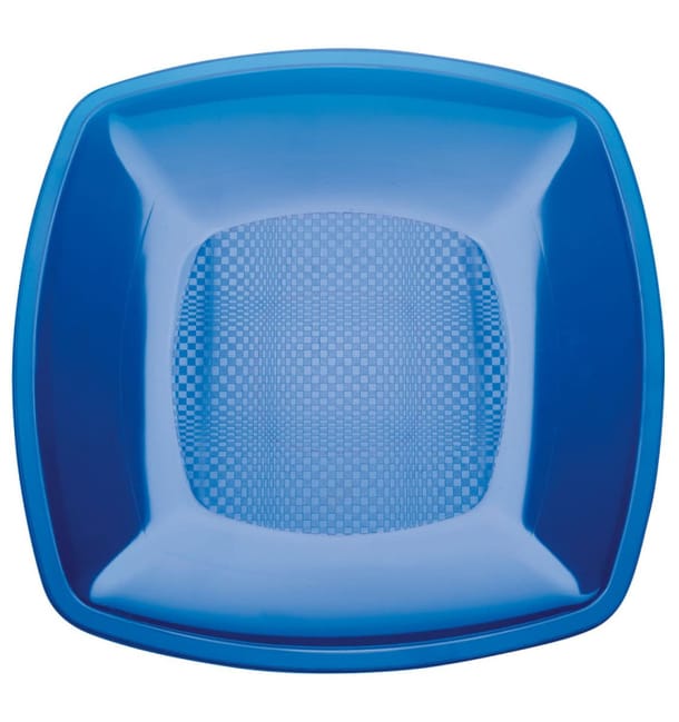 Plato de Plastico Llano Azul Transp. Square PS 180mm (25 Uds) Plato de Plastico Llano Azul Transp. Square PS 180mm (25 Uds)
