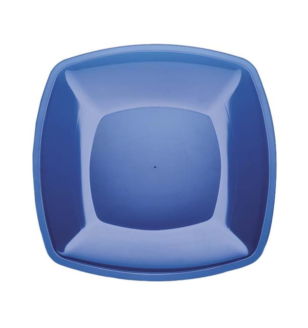 Plato de Plastico Llano Azul Transp. Square PS 300mm (12 Uds) Plato de Plastico Llano Azul Transp. Square PS 300mm (12 Uds)