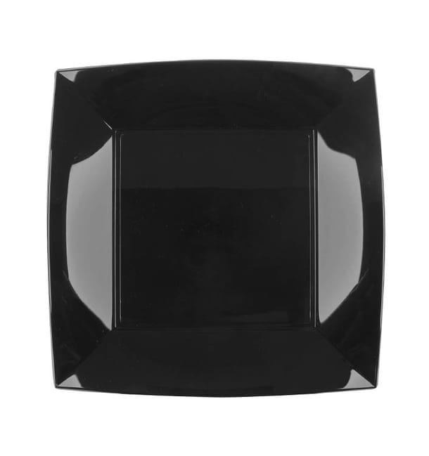 Plato de Plastico Llano Negro Nice PP 230mm (25 Uds) Plato de Plastico Llano Negro Nice PP 230mm (25 Uds)