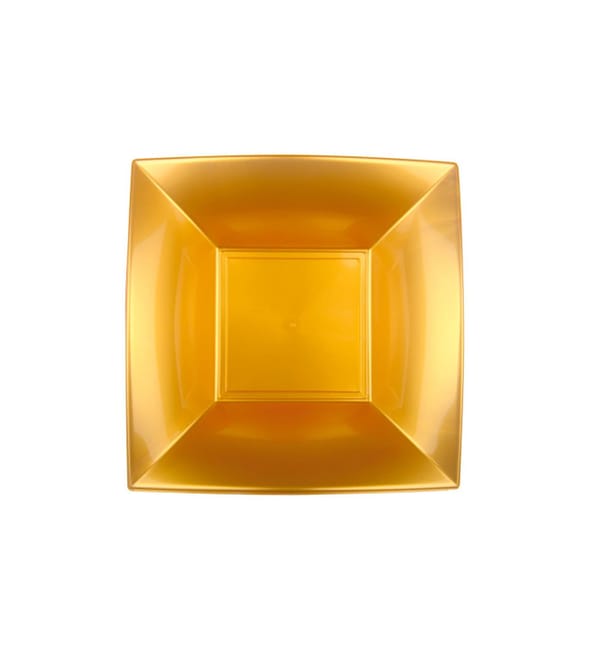 Plato de Plastico Hondo Oro Nice PP 180mm (12 Uds) Plato de Plastico Hondo Oro Nice PP 180mm (12 Uds)