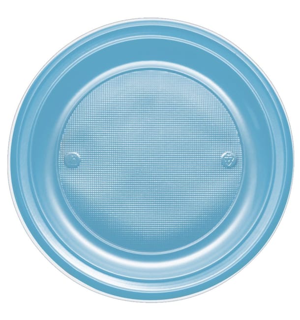 Plato de Plastico PS Llano Turquesa Ø170mm (1100 Uds) Plato de Plastico PS Llano Turquesa Ø170mm (1100 Uds)