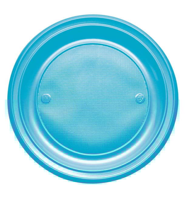 Plato de Plastico PS Llano Turquesa Ø220mm (30 Uds) Plato de Plastico PS Llano Turquesa Ø220mm (30 Uds)
