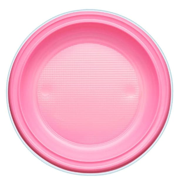 Plato de Plastico PS Hondo Rosa Ø220mm (30 Uds) Plato de Plastico PS Hondo Rosa Ø220mm (30 Uds)