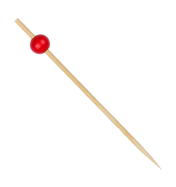 Pinchos de Bambu Decorado "Big Ball" Rojo 120mm (5000 Uds)