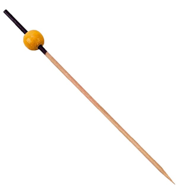 Pinchos de Bambu decorado Negro y Amarillo 120mm (200 Uds) Pinchos de Bambu decorado Negro y Amarillo 120mm (200 Uds)