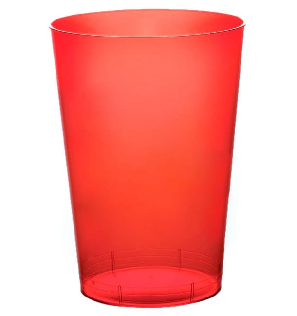 Vaso de Plastico Moon Rojo Transp. PS 230ml (50 Uds) Vaso de Plastico Moon Rojo Transp. PS 230ml (50 Uds)