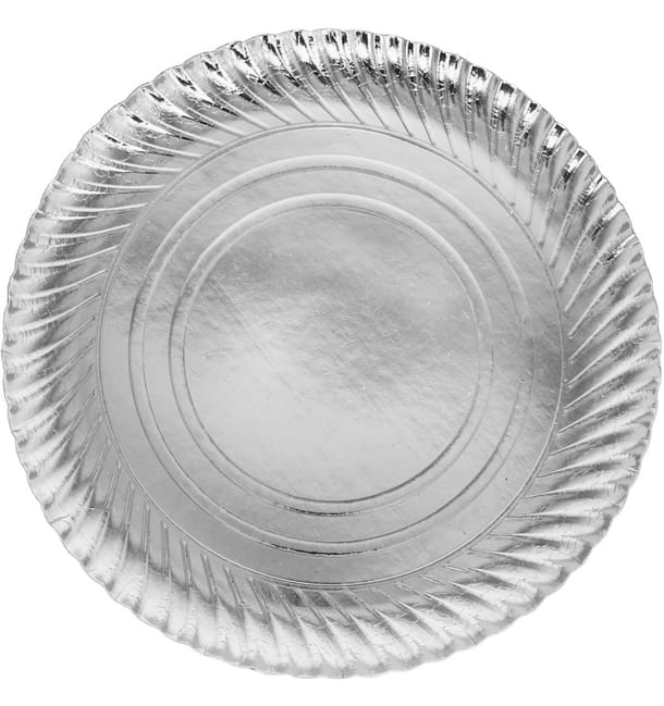 Plato de Carton Redondo Plata 300mm (200 Uds) Plato de Carton Redondo Plata 300mm (200 Uds)