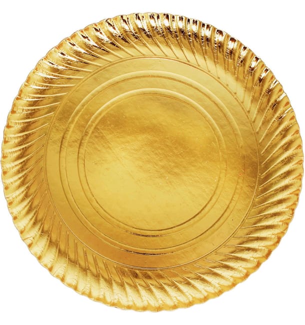 Plato de Carton Oro Redondo 300mm (200 Uds) Plato de Carton Oro Redondo 300mm (200 Uds)