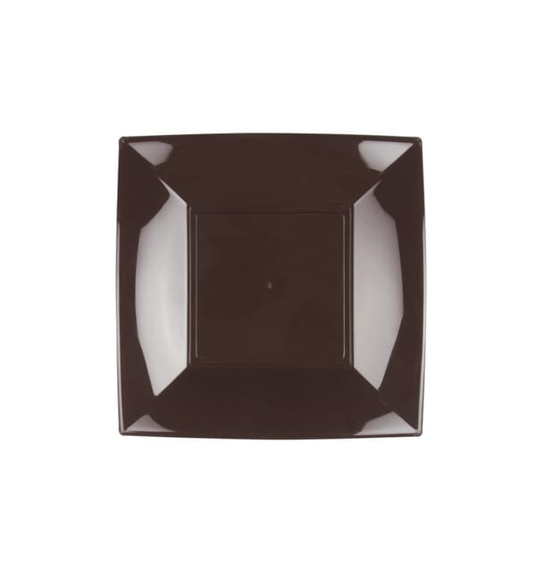 Plato de Plastico Llano Marron Nice PP 180mm (25 Uds) Plato de Plastico Llano Marron Nice PP 180mm (25 Uds)