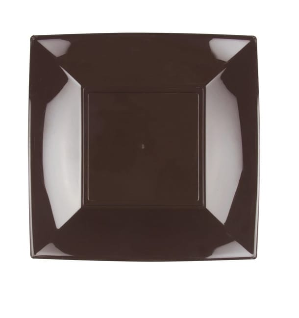 Plato de Plastico Llano Marron Nice PP 230mm (25 Uds) Plato de Plastico Llano Marron Nice PP 230mm (25 Uds)